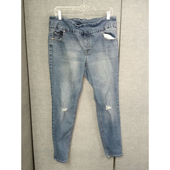 Stitch Star Women's Elastic Medium Wash Straight Leg Jeans Size XL - Picture 1 of 4